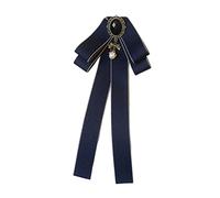 Broche nœud papillon en ruban pour cocktail, fête, remise de diplôme, bleu foncé, 11,5 x 24 cm, 11.5x24 cm, Plastique, comme description