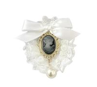 Broche Nœud Papillon Perle, Bowknot Broche Noeud en Dentelle Broche Noeud Chemise Élégant Femmes Bow Broche Cravate Broche Bijoux Noeud Papillon Broches Vintage Pour Femme Fête de Mariage