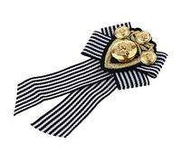 Broche nœud papillon pré-noué en tissu pour homme et femme, badge britannique à rayures rouges, 12.5x7cm, Plastique, comme description
