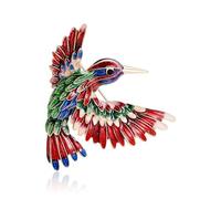 Broche Oiseau élégante en alliage avec revêtement en émail vivant Design inoxydable Revers Accessoire pour femmes amis Occasions de cadeaux Épinglette Colibri scintillant Banquet, taille unique, comme