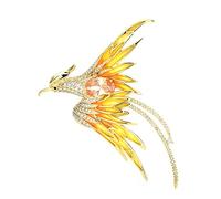 Broche oiseau phénix en cristal pour femme et homme, émail cinq couleurs, oiseau volant, pour banquet, bureau (Blackoblue Exorcist1, 1 pièce)