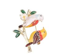 Broche Oiseau sur Branche Émaillé Bijoux Style Coréen Femme Élégante Broche Robe Épingle Accessoire Quotidien Cadeau Anniversaire, taille unique, Comme décrit