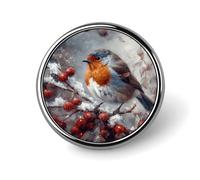 Broche oiseau sur branche pour homme, motif cellule nerveuse bleue, joli badge en émail, en alliage d'aluminium, pour chapeaux, chemises, sacs, vestes et accessoires (boutons ronds de 2,5 cm)