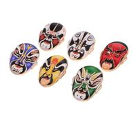 Broche Opéra Chinois 6 Pièces en Alliage, Motif Visage Pékin