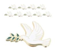 Broche Paix Élégante 10 Pièces en Alliage de Zinc | Finition Polie Solide, Motif Oiseau avec Rameau D'olivier, pour Paquet, Vestes, Fêtes et Occasions Formelles
