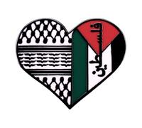 Broche palestinienne élégante en forme de cœur en métal à la mode en forme de cœur, accessoire de vêtements unique à collectionner, taille unique, Comme décrit