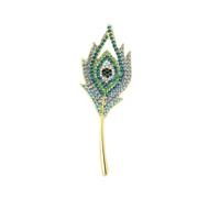 Broche paon à fermoir sécurisé - Accessoire de vêtement - Beau badge plumage - Texture en alliage - Convient pour les tenues - Polyvalence - Broche élégante en forme de paon, taille unique, Comme