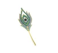 Broche paon à fermoir sécurisé - Accessoire de vêtement - Beau badge plumage - Texture en alliage - Convient pour une tenue polyvalente - Accessoire élégant pour paons, taille unique, Comme décrit