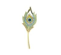 Broche paon à fermoir sécurisé - Accessoire de vêtement - Beau badge plumage - Texture en alliage - Convient pour les tenues - Polyvalence - Broche élégante en forme de paon, taille unique, Comme