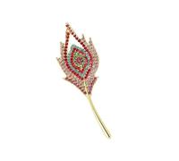 Broche paon à fermoir sécurisé - Accessoire de vêtement - Beau badge plumage - Texture en alliage - Convient pour les tenues - Polyvalence - Broche élégante en forme de paon, taille unique, Comme