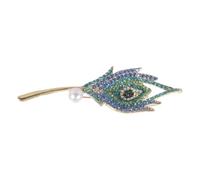 Broche paon à fermoir sécurisé - Accessoire de vêtements - Beau badge plumage - Texture en alliage - Convient pour les tenues - Polyvalence - Broche en alliage, taille unique, Comme décrit