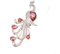 Broche paon en alliage - 8,5 cm - Finitions soignées | Pierres de zircon étincelantes, design détaillé de paon, élégant accroche-regard, qualité supérieure, bijoux festifs