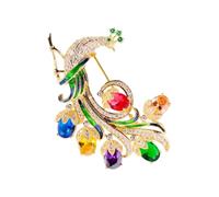 Broche paon exquise de 5,6 x 4,1 cm, design splendide pour une apparence élégante