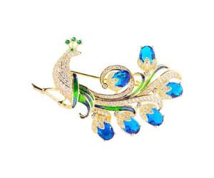 Broche paon exquise de 5,6 x 4,1 cm, design splendide pour une apparence élégante