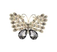 Broche papillon à strass scintillants à la mode pour vêtements accessoire décontracté décoration pour dames rétro papillon mode badge, taille unique, Comme décrit