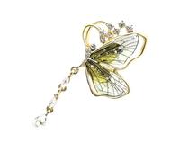 Broche papillon avec pompons complexes et gouttes d'eau - Design artistique - Matériaux en alliage de haute qualité - Idées cadeaux tendance - Épingle à pompons en alliage, One Size, Comme décrit