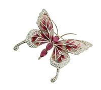 Broche papillon en alliage émaillé orné de diamants - Design sophistiqué pour fêtes ou style décontracté, Moyen, Comme décrit