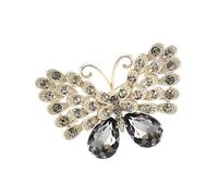 Broche papillon en cristal avec strass pour femme, accessoire vintage unique en forme de papillon, taille unique, Comme décrit