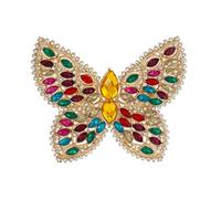 Broche papillon en cristal en alliage de zinc au design élégant léger pour un usage quotidien et une soirée - Broche sécurisée - Cadeau professionnel, taille unique, Comme décrit