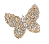 Broche papillon en cristal en alliage de zinc, design élégant, léger pour un usage quotidien et une soirée, One Size, Comme décrit, Comme décrit