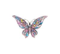 Broche Papillon en Cristal, Grande Épingle Décorative Arc-en-Ciel pour Femmes et Filles, Accessoire de Mariage