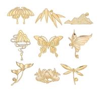 Broche papillon en métal doré - Mini figurine de papillon pour la maison, le bureau, le jardin et la décoration de bureau, M