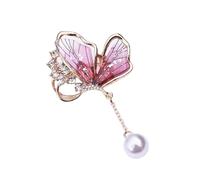 Broche papillon en perles d'embellissement contemporain en forme de gouttes d'eau Silhouettes en alliage Artisanat pour des tenues élégantes Perles Bijoux papillon, One Size, Comme décrit
