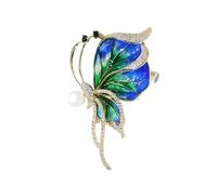 Broche papillon en strass et perles d'imitation, style chinois, bijoux pour robes, accessoires de corsage, broche légère en alliage, taille unique, Comme décrit