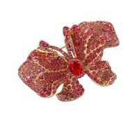Broche papillon luxueuse avec ailes détaillées et décorations en cristal - Épinglette unique pour femme avant-gardiste