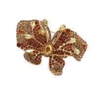 Broche papillon luxueuse avec ailes détaillées et décorations en cristal - Épinglette unique pour femme avant-gardiste