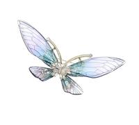Broche papillon moderne avec détails en alliage métallique, bijoux en acrylique transparent, parfait pour offrir et pour un usage individuel, bijoux tendance pour femme, taille unique, Comme décrit