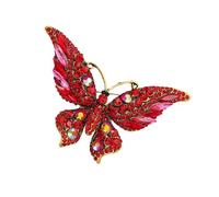 Broche papillon ornée de cristaux Finition émaillée Accessoire de mode polyvalent idéal pour les occasions spéciales Broche de vintage