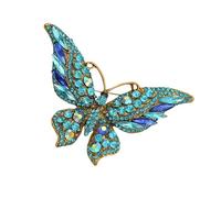 Broche papillon ornée de cristaux Finition émaillée Accessoire de mode polyvalent idéal pour les occasions spéciales Broche de vintage