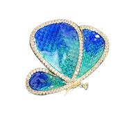 Broche papillon ornée de pierres précieuses en alliage de qualité supérieure - Polyvalente - Décoration pour un usage quotidien - Bijoux colorés