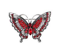 Broche papillon rétro en alliage robuste avec cristaux - Accessoire pour fête des mères, anniversaire, fête, décoration de robe - Broche papillon en strass, taille unique, Comme décrit