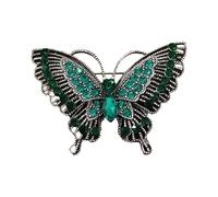 Broche papillon rétro en alliage robuste avec cristaux - Accessoire pour fête des mères, anniversaire, fête, décoration de robe - Broche papillon en strass, taille unique, Comme décrit