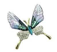 Broche papillon rétro en alliage robuste avec cristaux - Cadeau pour fête des mères, anniversaire, robe de fête, chapeau papillon pour tenues de festival, taille unique, Comme décrit