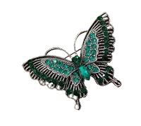 Broche papillon vintage de style chinois avec cristaux pour chemisiers, manteaux, écharpes, événements formels, taille unique, Comme décrit