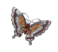 Broche papillon vintage de style chinois avec cristaux pour chemisiers, manteaux, écharpes, événements formels, chapeaux, épingles pour tenues de festival, One Size, Comme décrit