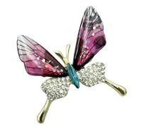 Broche papillon vintage de style chinois avec cristaux pour chemisiers, manteaux, écharpes, événements formels, One Size, Comme décrit