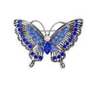 Broche papillon vintage de style chinois avec cristaux pour chemisiers, manteaux, écharpes, événements formels, broche vintage en alliage, taille unique, Comme décrit