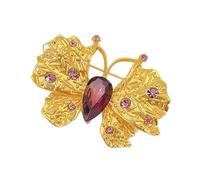 Broche papillon vintage dorée élégante pour vêtements - Accessoires de mode pour femmes et filles - Cadeau élégant - Accessoire de bijoux papillon, taille unique, Comme décrit