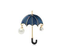 Broche parapluie créative européenne américaine avec perles - Accessoires de costume - Pour le bureau, les réunions, les banquets, Pierre Verre Pierre Émail Verre, Zircone cubique Agate Obsidienne