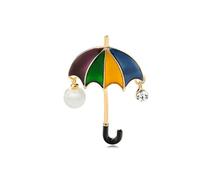 Broche parapluie créative européenne américaine avec perles - Accessoires de costume - Pour le bureau, les réunions, les banquets, Pierre Verre Pierre Émail Verre, Zircone cubique Agate Obsidienne