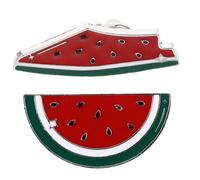 Broche pastèque Palestine 2 pièces Pastèque Émail Pin Palestine Broche Hawaïenne en Forme de Fruit Insigne Pastèque Aiguille de Poitrine Bijoux pour, 3.20X1.60X1.00CM, Zinc, No
