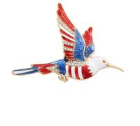 Broche patriotique à rayures étoiles, colibri, épingle à revers pour femmes et hommes, de célébration du jour de l ' indépendance, épingle à revers patriotique