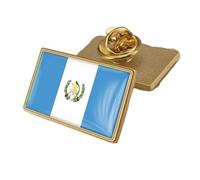 Broche Patriotique Avec Drapeau Du Guatemala - Broche Fantaisie En Cristal Imprimé Drapeau Rétro, Accessoire De Badge Rectangulaire Pour Épingle À Cravate Géométrique