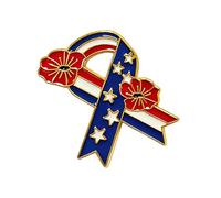 Broche patriotique en alliage « 4 juillet » épingle avec ruban floral pour une utilisation à long terme dans différentes occasions broche ruban floral, Einheitsgröße, comme décrit