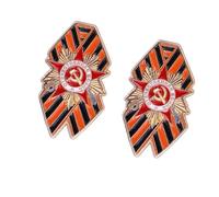 Broche patriotique russe robuste avec revêtement émaillé et construction légère pour un transport facile, badge résistant à la corrosion, A, comme décrit