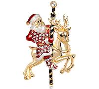 Broche Père Noël - Broche de Noël - Corsage - Motif dessin animé - Pour écharpe de Noël - Cadeau de festival - Taille M - Autres pierres précieuses, Medium, Autres pierres précieuses